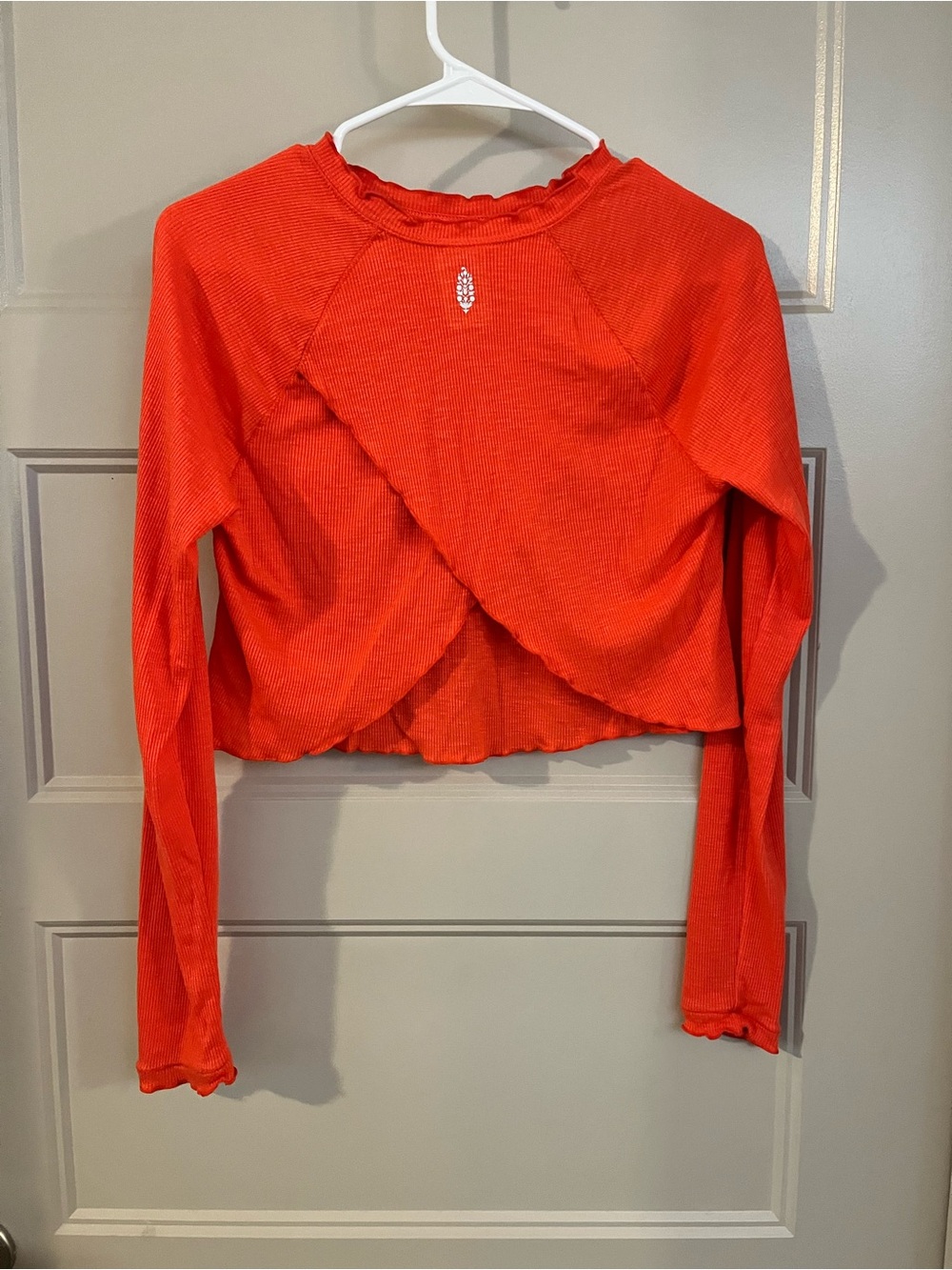 FP Movement by Free People Bright Red Cropped Long-Sleeve Top